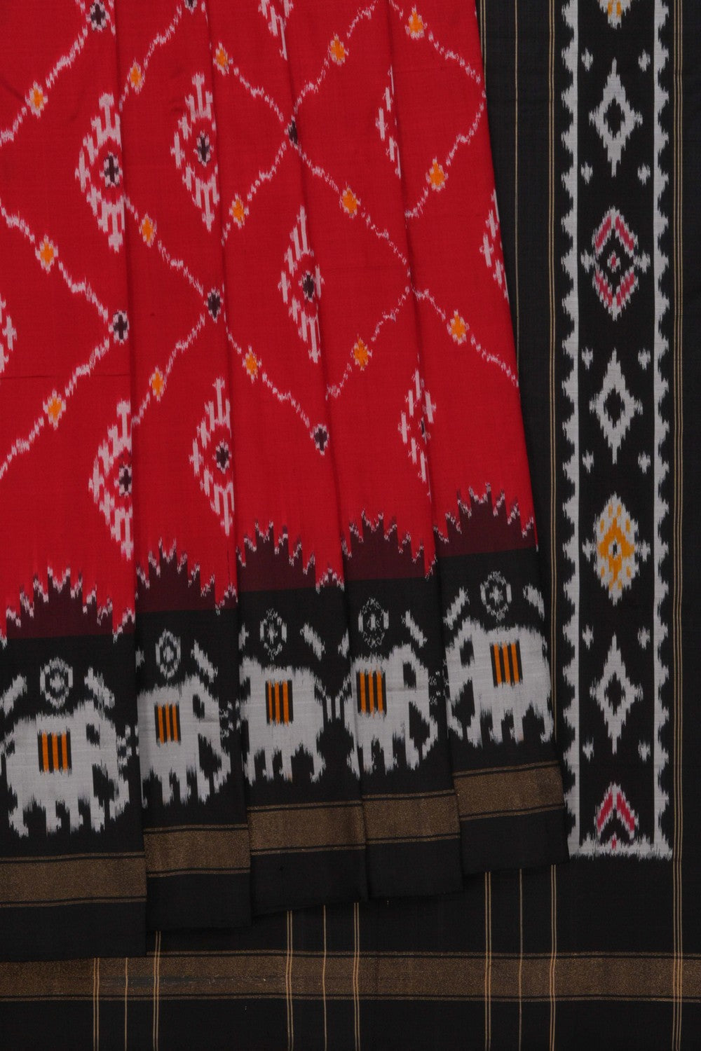 Image of Pochampally Ikat Silk Pink Saree